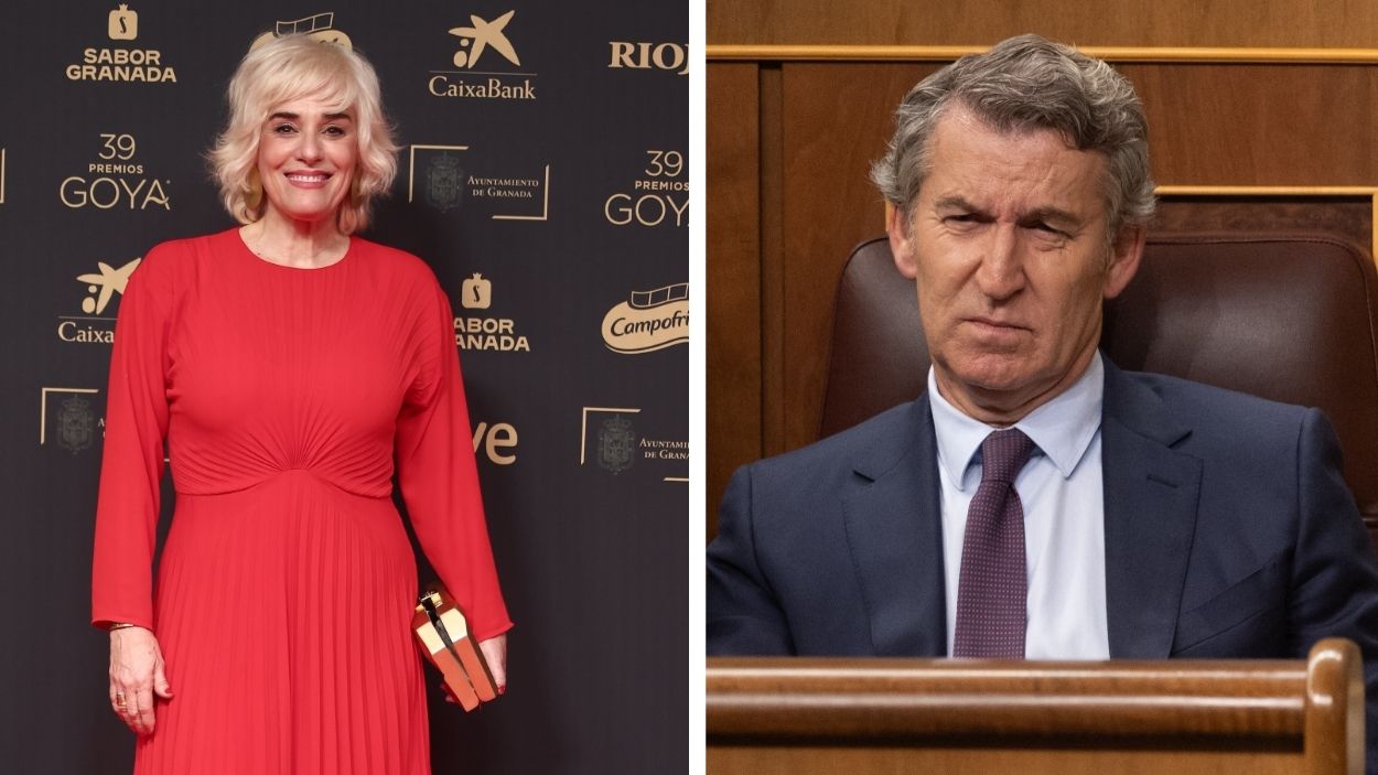 La actriz Anabel Alonso y el líder del Partido Popular (PP), Alberto Núñez Feijóo.