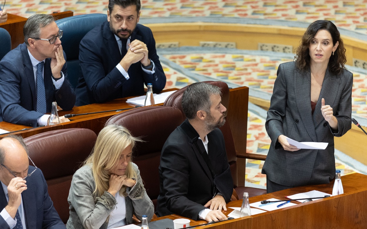La presidenta de la Comunidad de Madrid, Isabel Díaz Ayuso, en la Asamblea