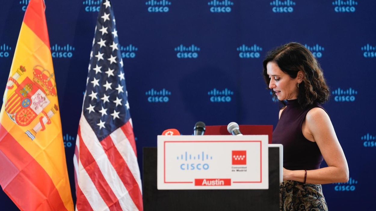 Isabel Díaz Ayuso durante su visita a Austin, Texas