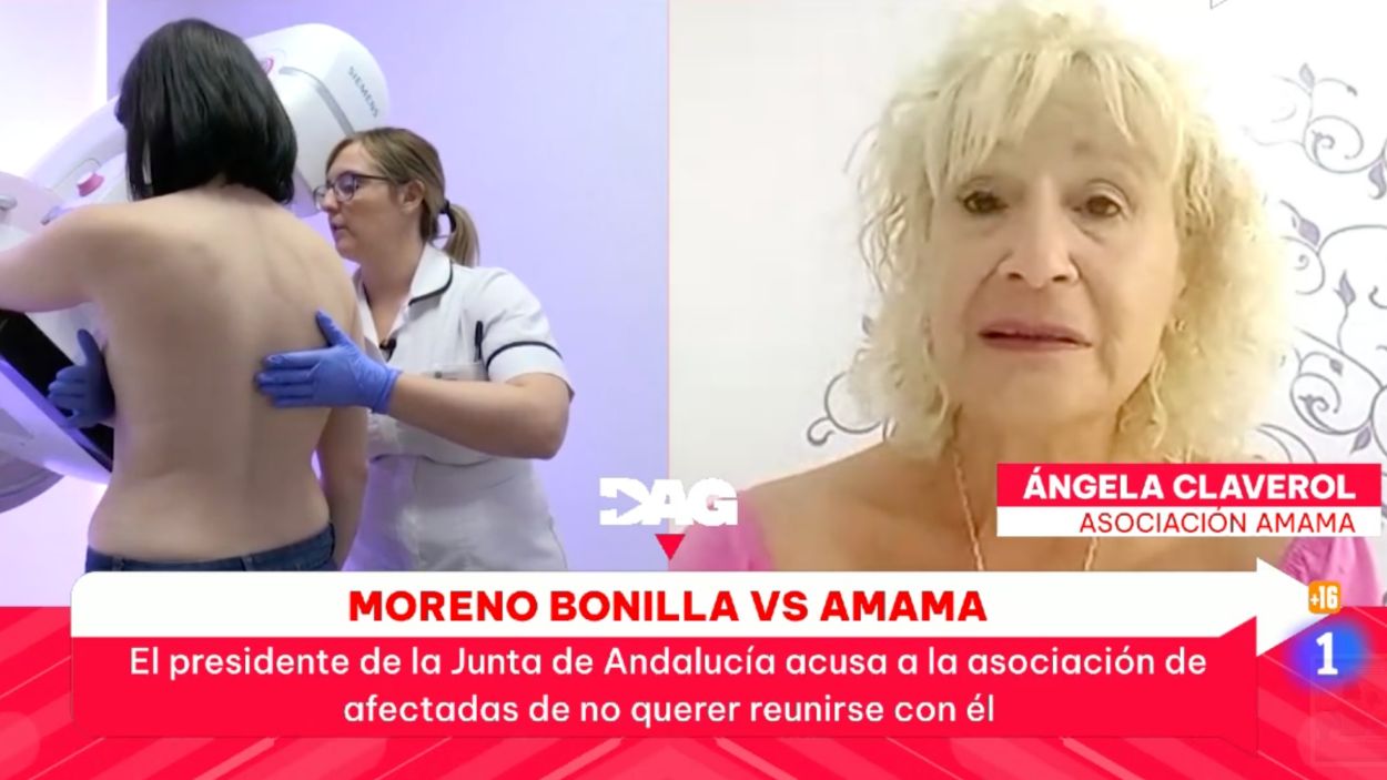 Ángela Claverol, presidenta de AMAMA, en 'Directo al grano' (RTVE)