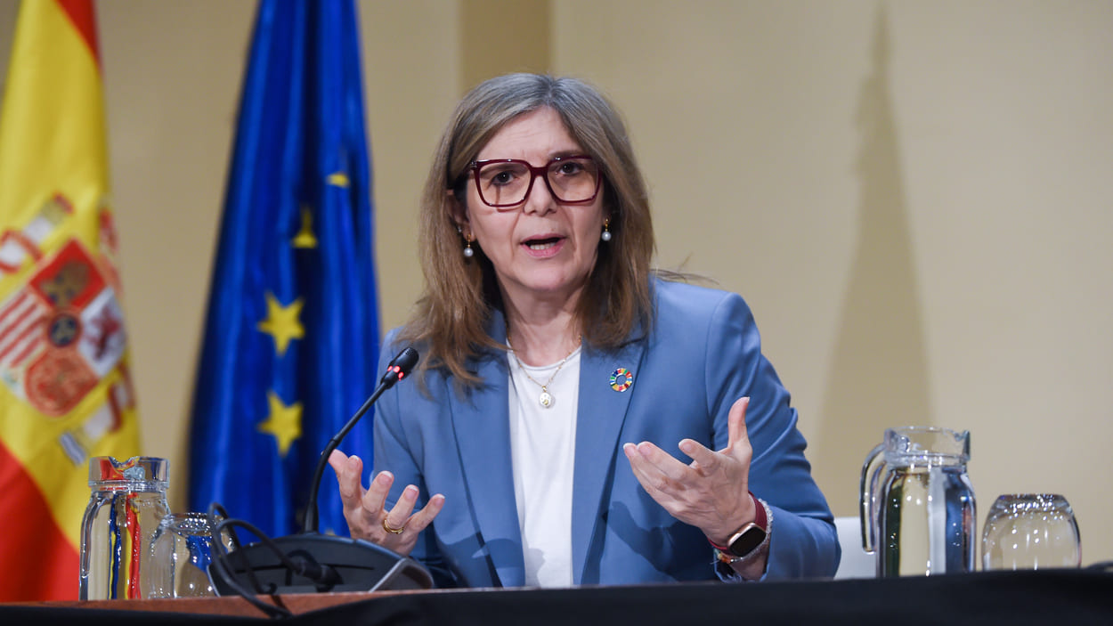 La secretaria de Estado de Migraciones, Pilar Cancela, ofrece una rueda de prensa, en el Ministerio de Inclusión, Seguridad Social y Migraciones. EP. La secretaria de Estado de Migraciones, Pilar Cancela, ofrece una rueda de prensa, en el Ministerio de Inclusión, Seguridad Social y Migraciones. EP.