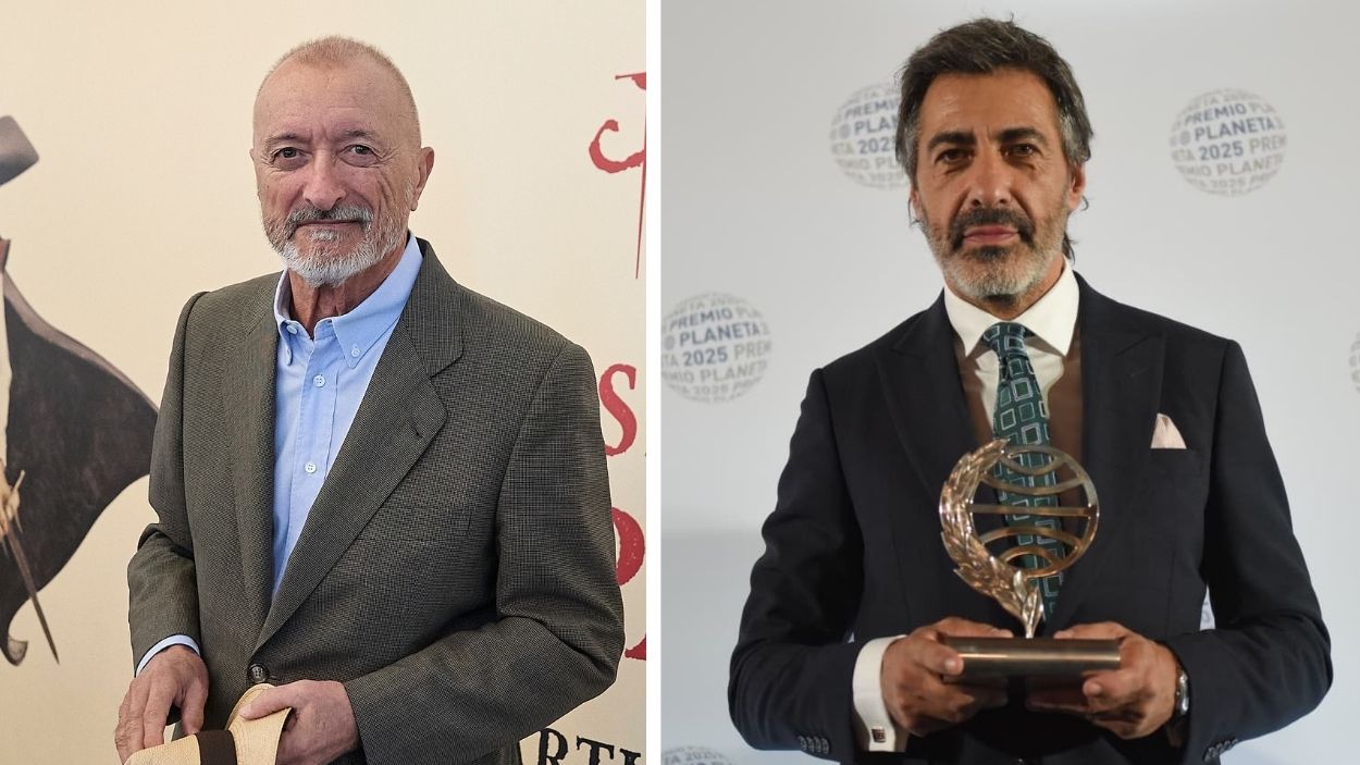 El autor Arturo Pérez Reverte yJuan del Val. EP. El autor Arturo Pérez Reverte yJuan del Val. EP.