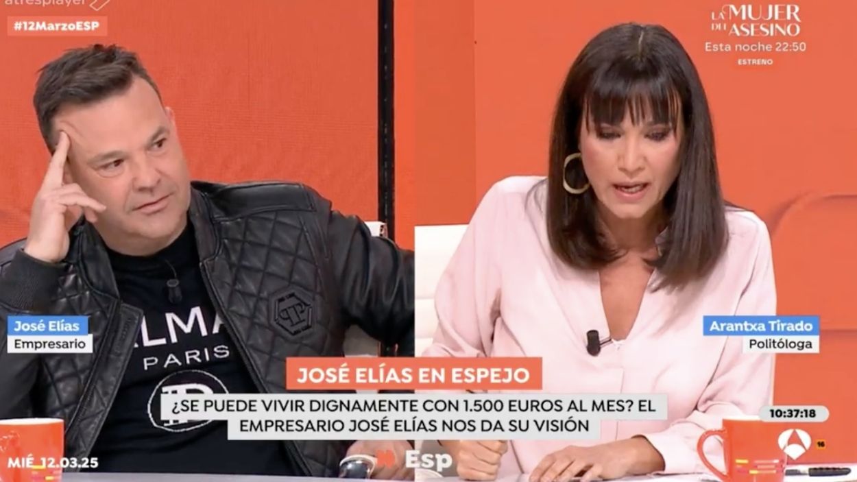 La politóloga y analista Arantxa Tirado y el empresario José Elías. YouTube.