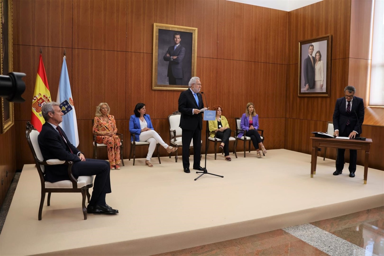 Imagen de la toma de posesión en agosto de 2023 del actual presidente del Consello de Contas, Juan Carlos Aladro (Foto: Consello de Contas). Imagen de la toma de posesión en agosto de 2023 del actual presidente del Consello de Contas, Juan Carlos Aladro (Foto: Consello de Contas).