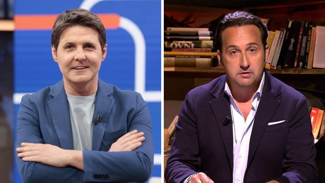 Fotomontaje de Jesús Cintora e Iker Jiménez. Elaboración propia. Fotomontaje de Jesús Cintora e Iker Jiménez. Elaboración propia.