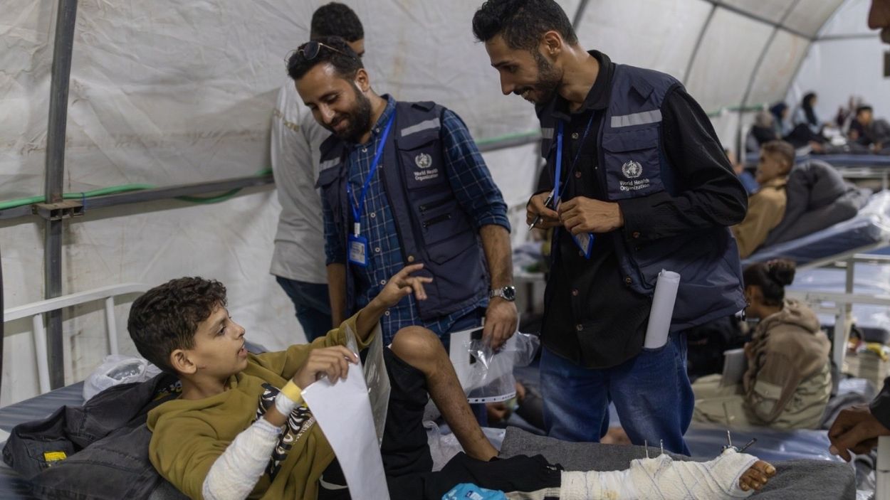 Menor palestino herido evacuado de Gaza. EP.