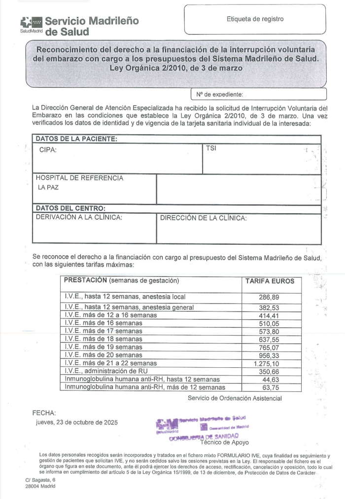 Factura servicio de salud Madrid. Factura servicio de salud Madrid.