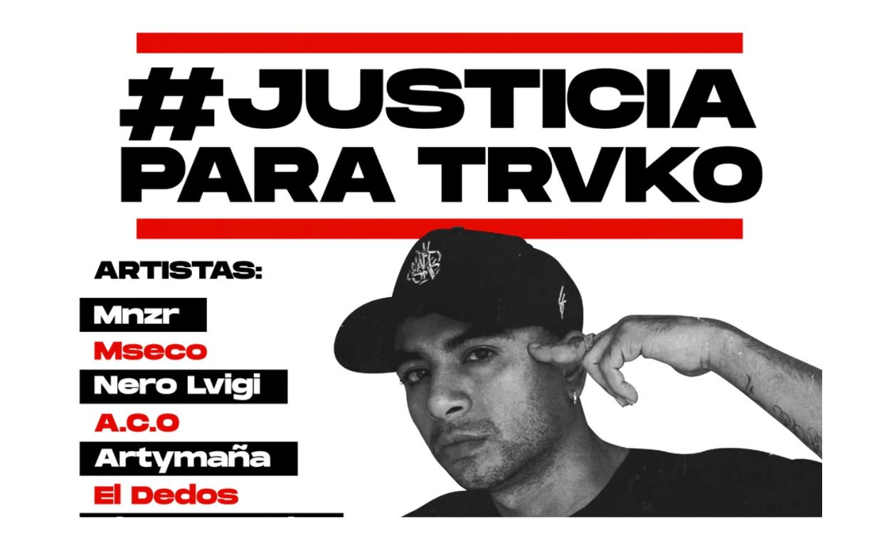 Cartel del acto en homenaje al rapero Trvko.  Cartel del acto en homenaje al rapero Trvko.
