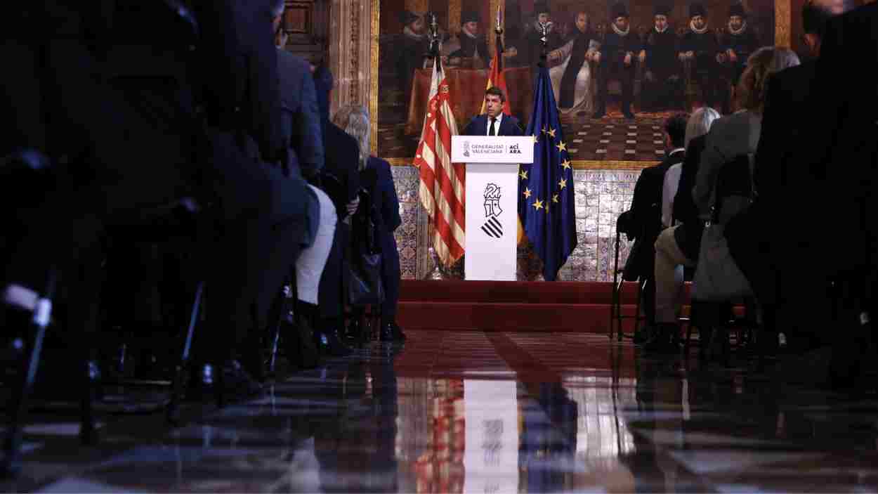 Declaración institucional del 'president' de la Generalitat, Carlos Mazón, en el aniversario del día de la dana. EP Declaración institucional del 'president' de la Generalitat, Carlos Mazón, en el aniversario del día de la dana. EP