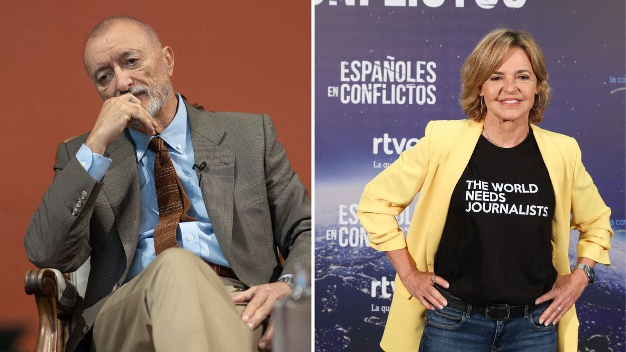 Arturo Pérez-Reverte y la periodista Almudena Ariza. Arturo Pérez-Reverte y la periodista Almudena Ariza.