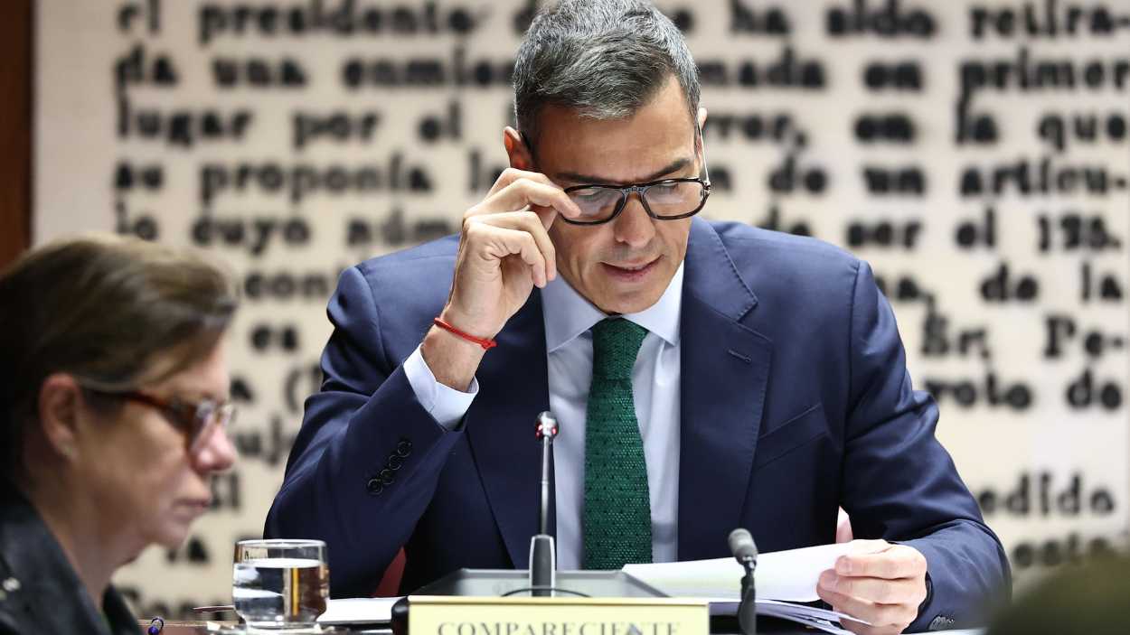 Pedro Sánchez durante su comparecencia en la comisión de investigación del Senado. EP Pedro Sánchez durante su comparecencia en la comisión de investigación del Senado. EP