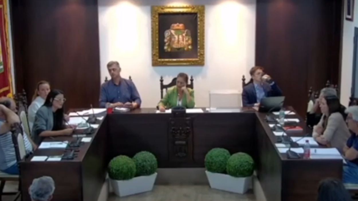 Macarena Cabello (PP), interviene en el pleno de Hinojos (Huelva)