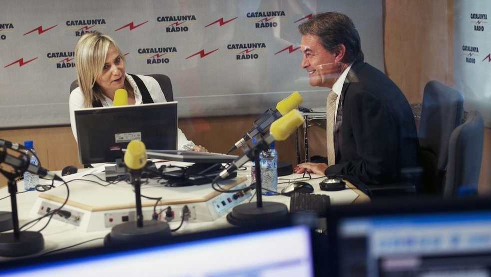 Estudios de Catalunya Radio durante una entrevista con Artur Mas