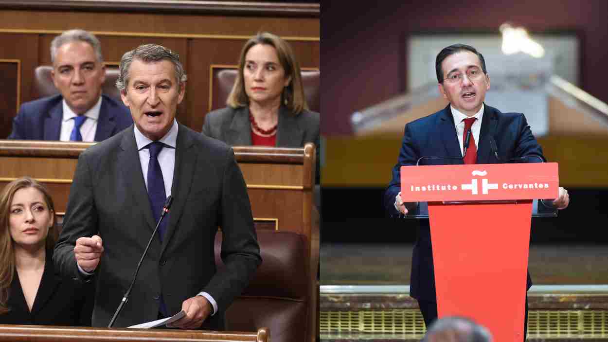 Alberto Nuñez Feijóo y  José Manuel Albares. Alberto Nuñez Feijóo y  José Manuel Albares.