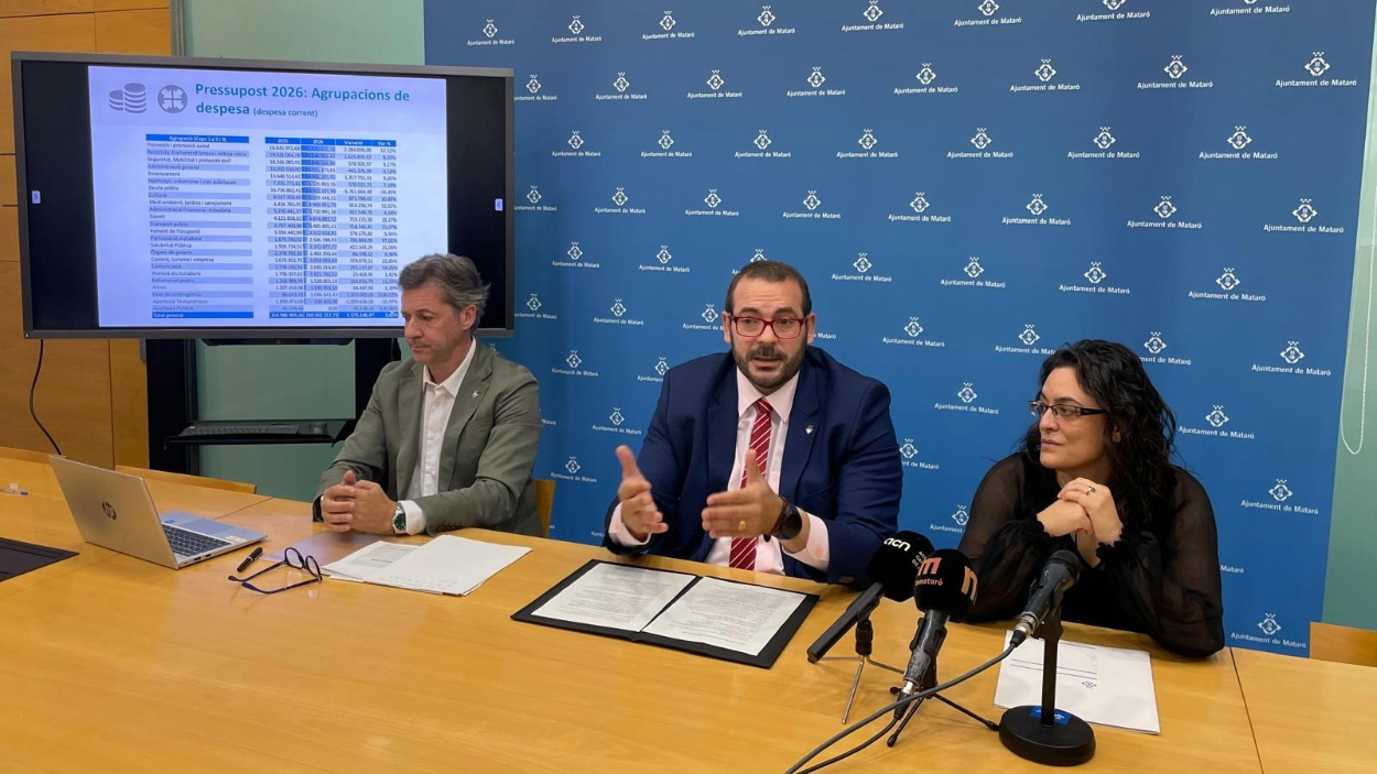 El alcalde de Mataró, David Bote, en rueda de prensa. Ayuntamiento de Mataró El alcalde de Mataró, David Bote, en rueda de prensa. Ayuntamiento de Mataró