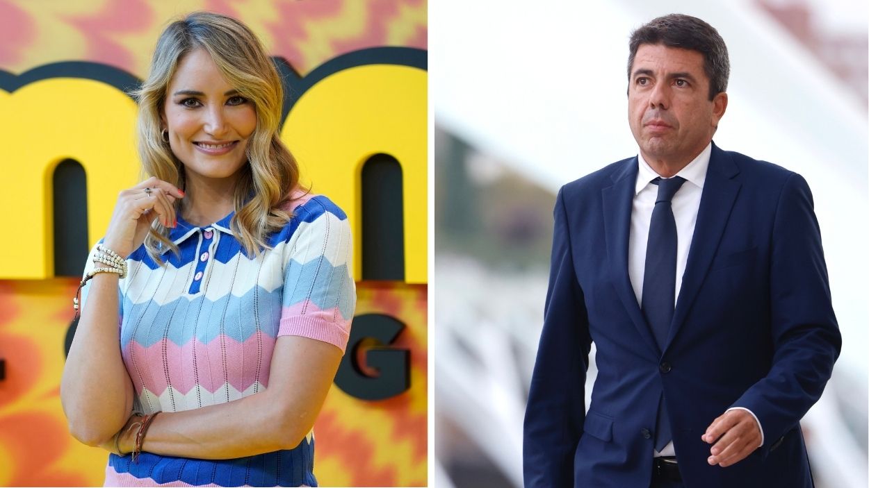 Alba Carrillo y el presidente de la Generalitat valenciana, Carlos Mazón.EP.