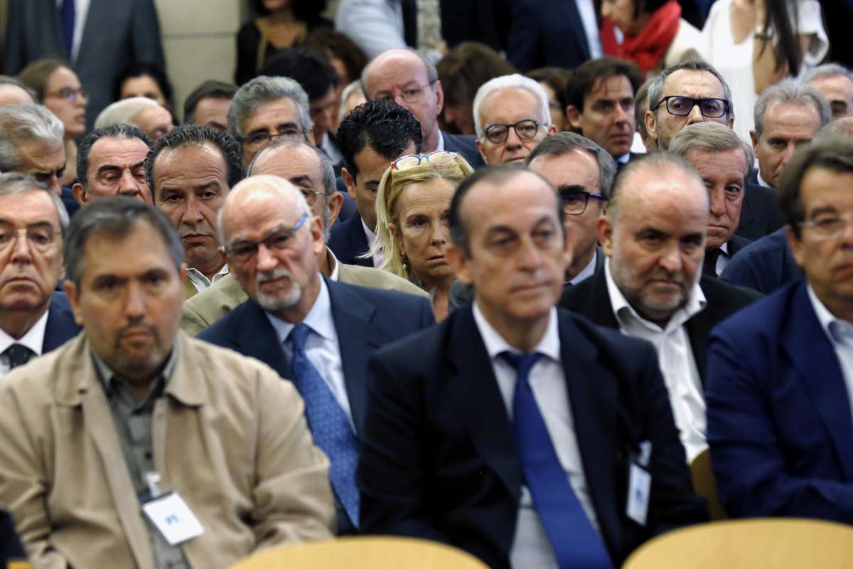 Banquillo de los acusados en el juicio de las tarjetas 'black' en la Audiencia Nacional.