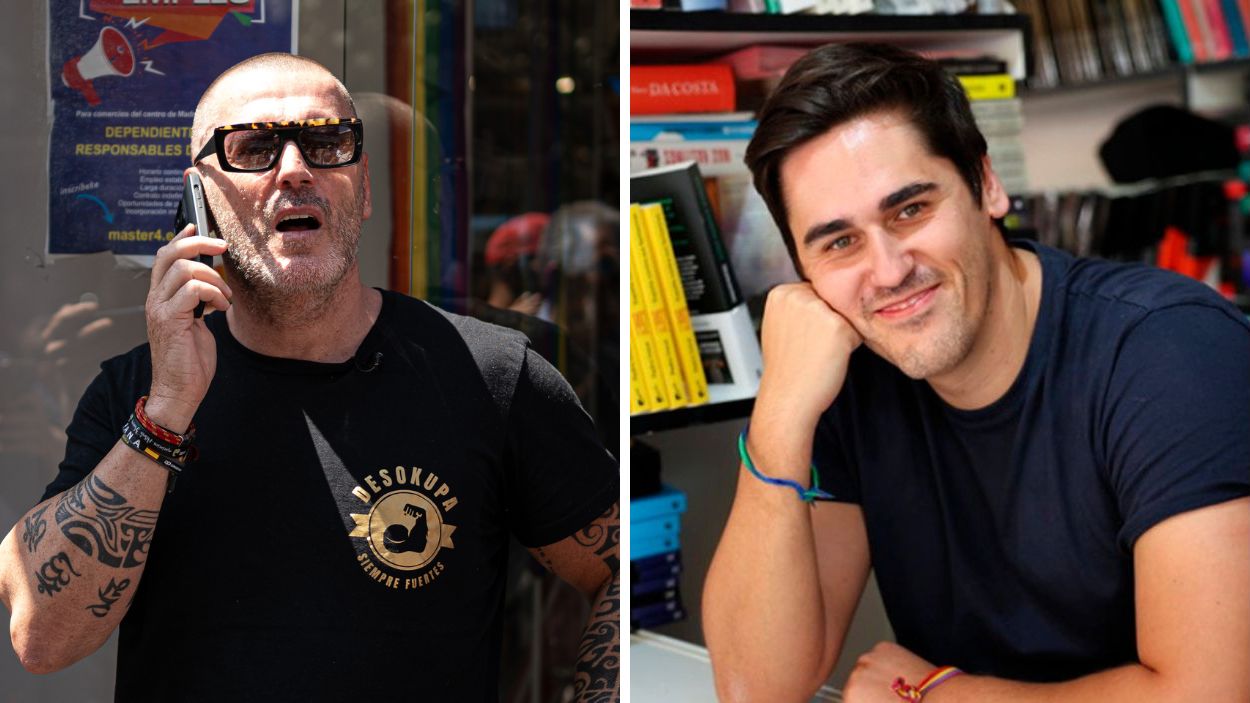 El líder de Desokupa, Dani Esteve y  Fonsi Loaiza. EP.