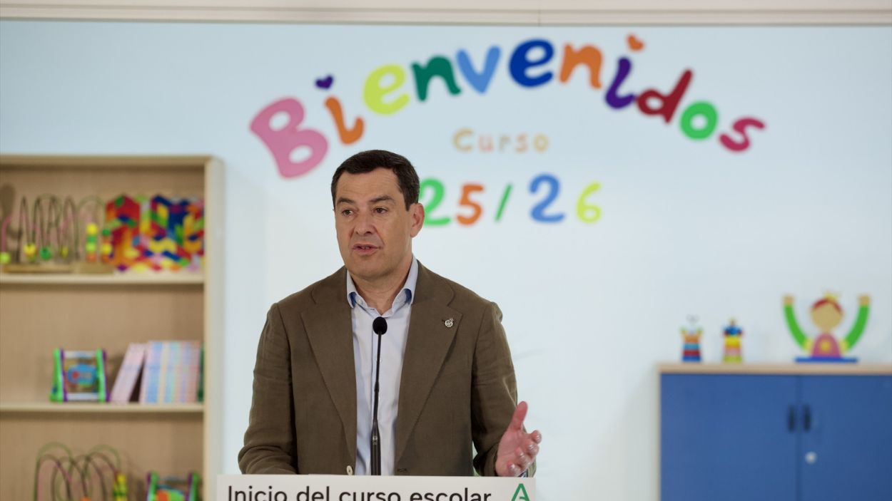 Presidente de la Junta de Andalucía, Moreno Bonilla, en la presentación del nuevo curso escolar / EP