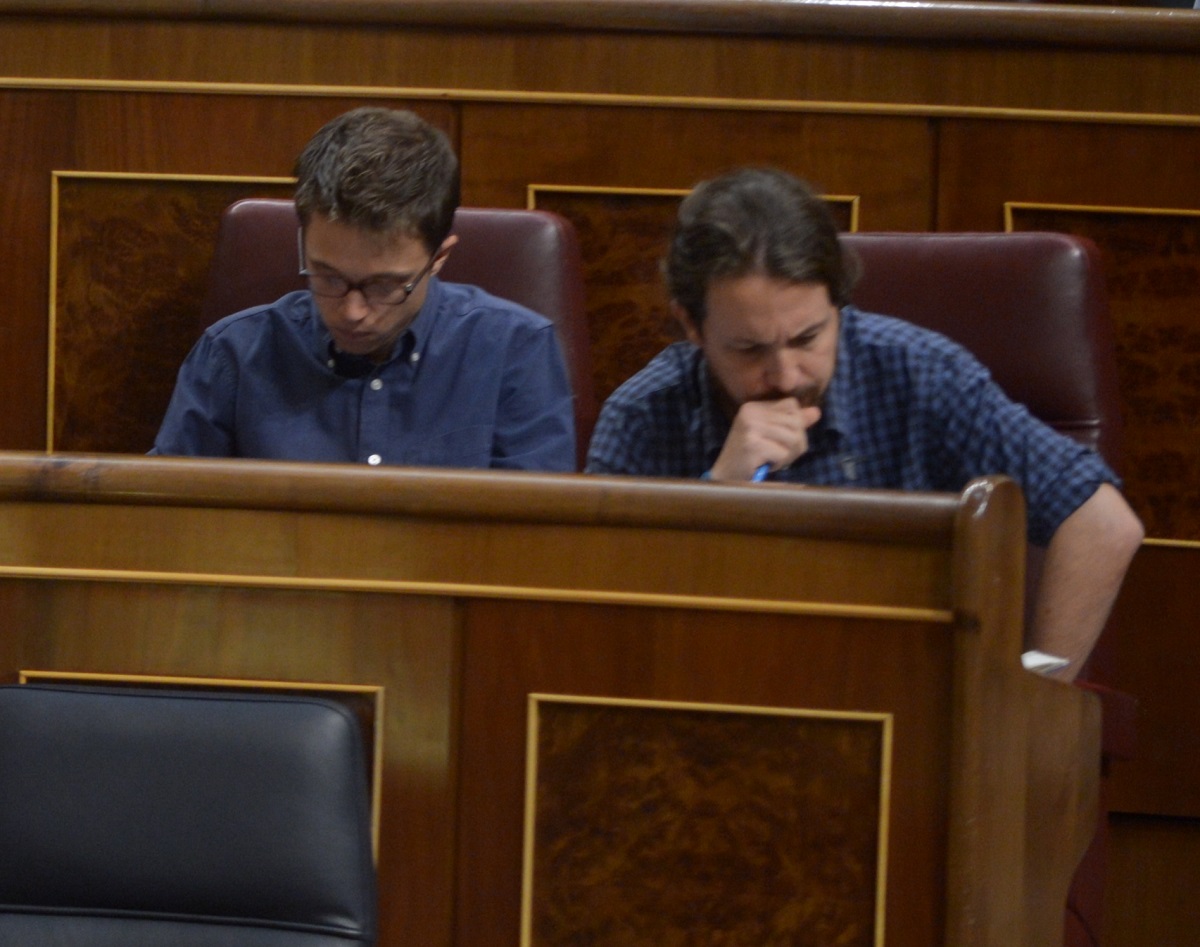 Íñigo Errejón y Pablo Iglesias en el Congreso de los Diputados