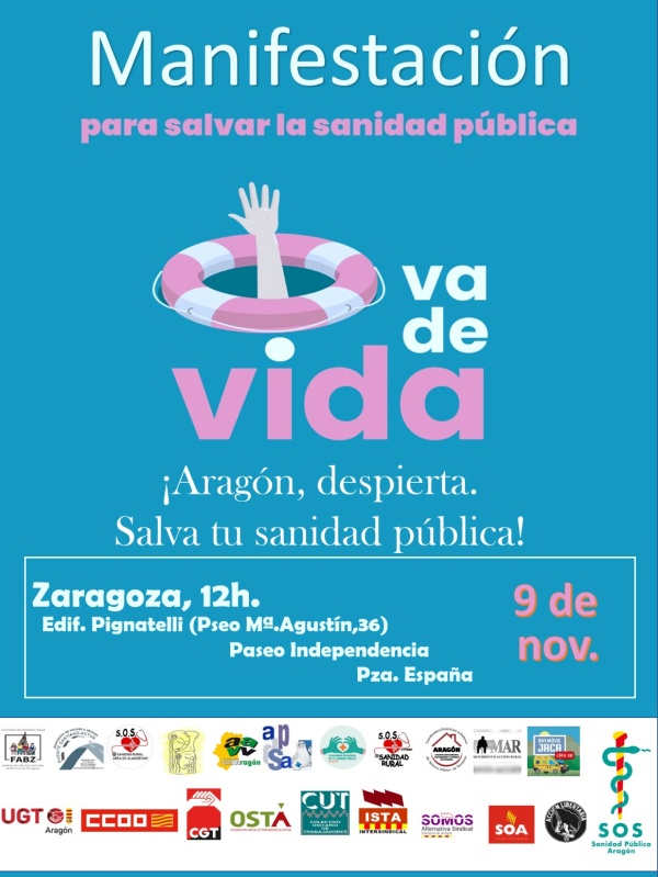 Anuncio manifestación por la sanidad pública Aragón Anuncio manifestación por la sanidad pública Aragón