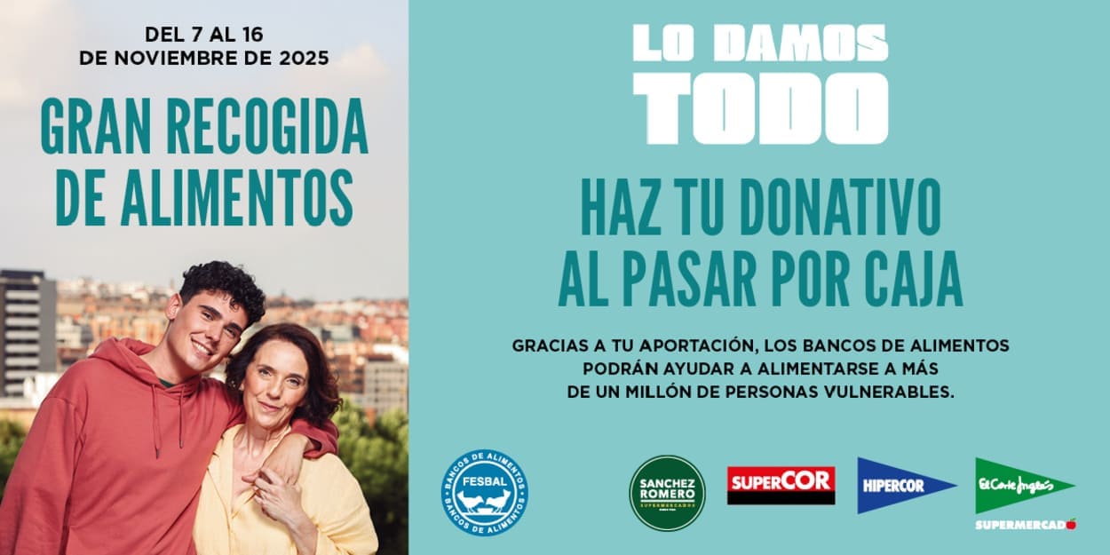 El Corte Inglés participa en la Gran Recogida de alimentos con FESBAL. El Corte Inglés