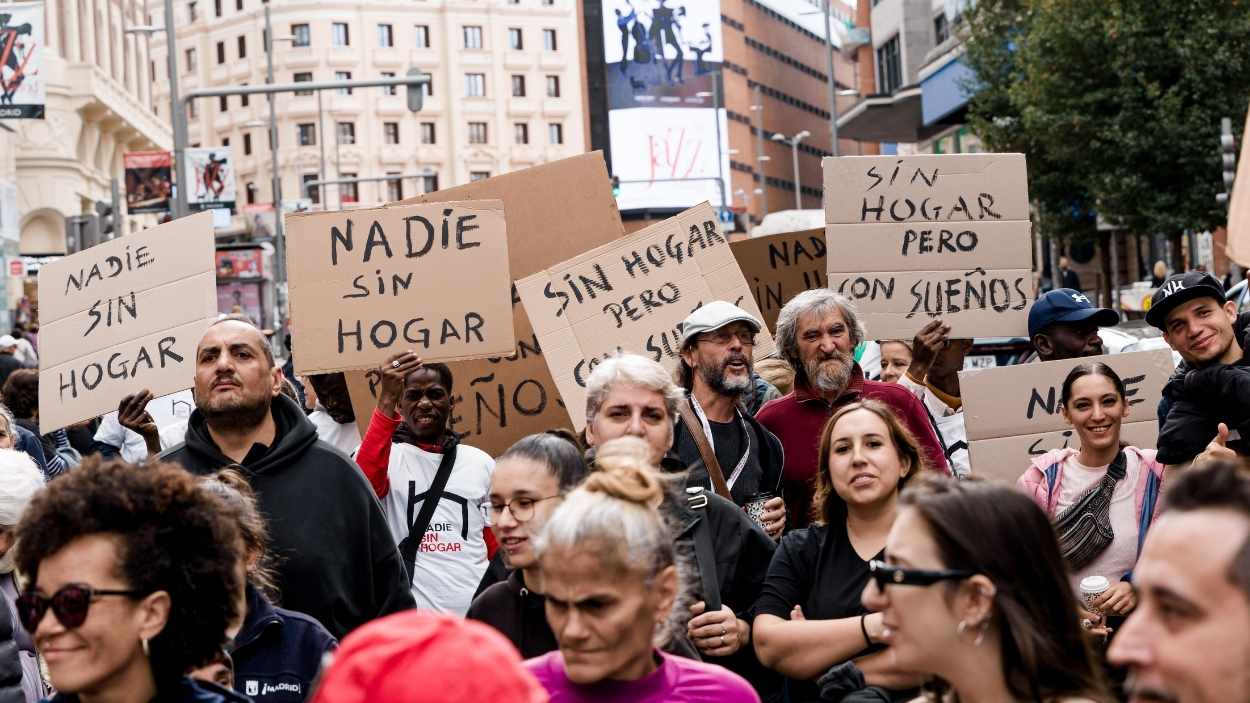 Marcha por el Día de las Personas sin Hogar en Madrid. EP.