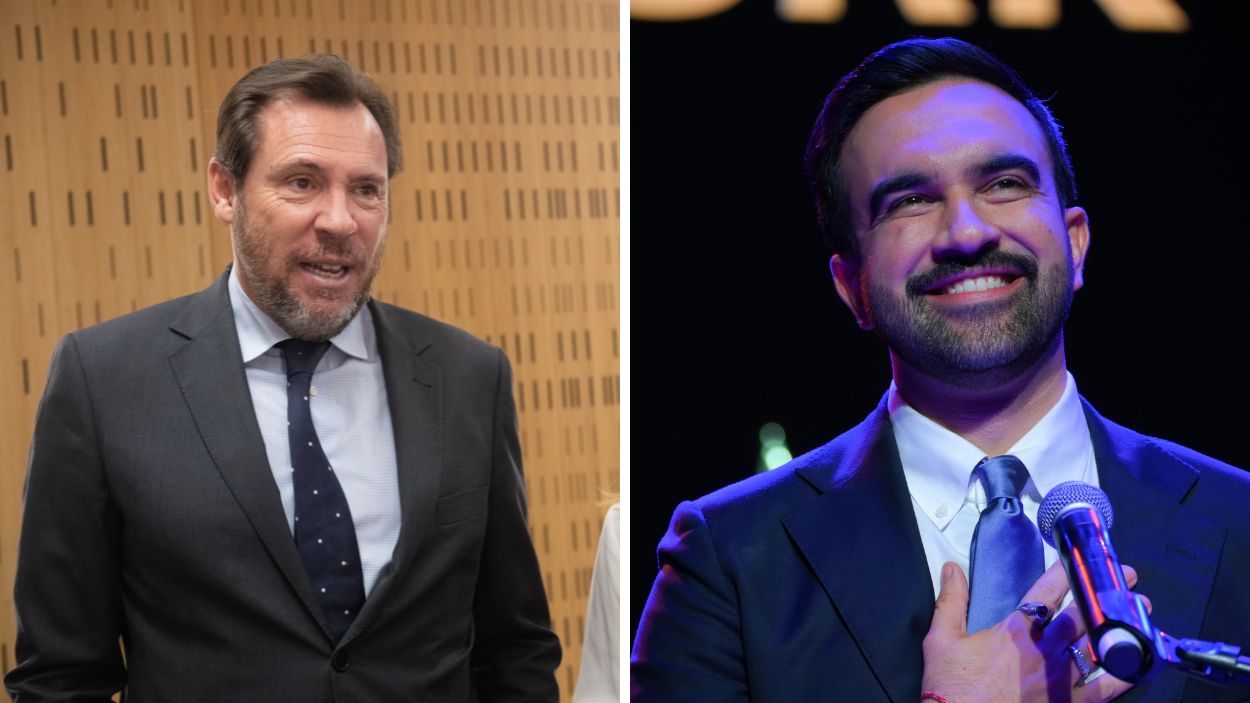 El ministro de Transportes y Movilidad Sostenible, Óscar Puente, y el recién electo alcalde de Nueva York,  Zohran Mamdani. 