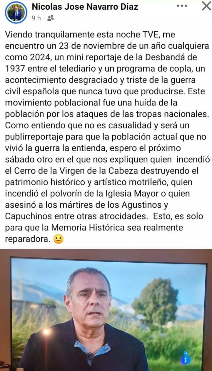 Captura de Facebook de Navarro