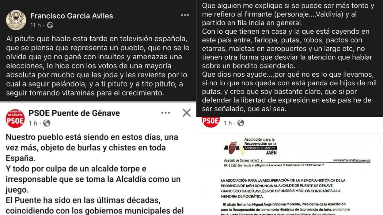 Publicaciones en Facebook de Francisco García Áviles, alcalde de Puente Génave