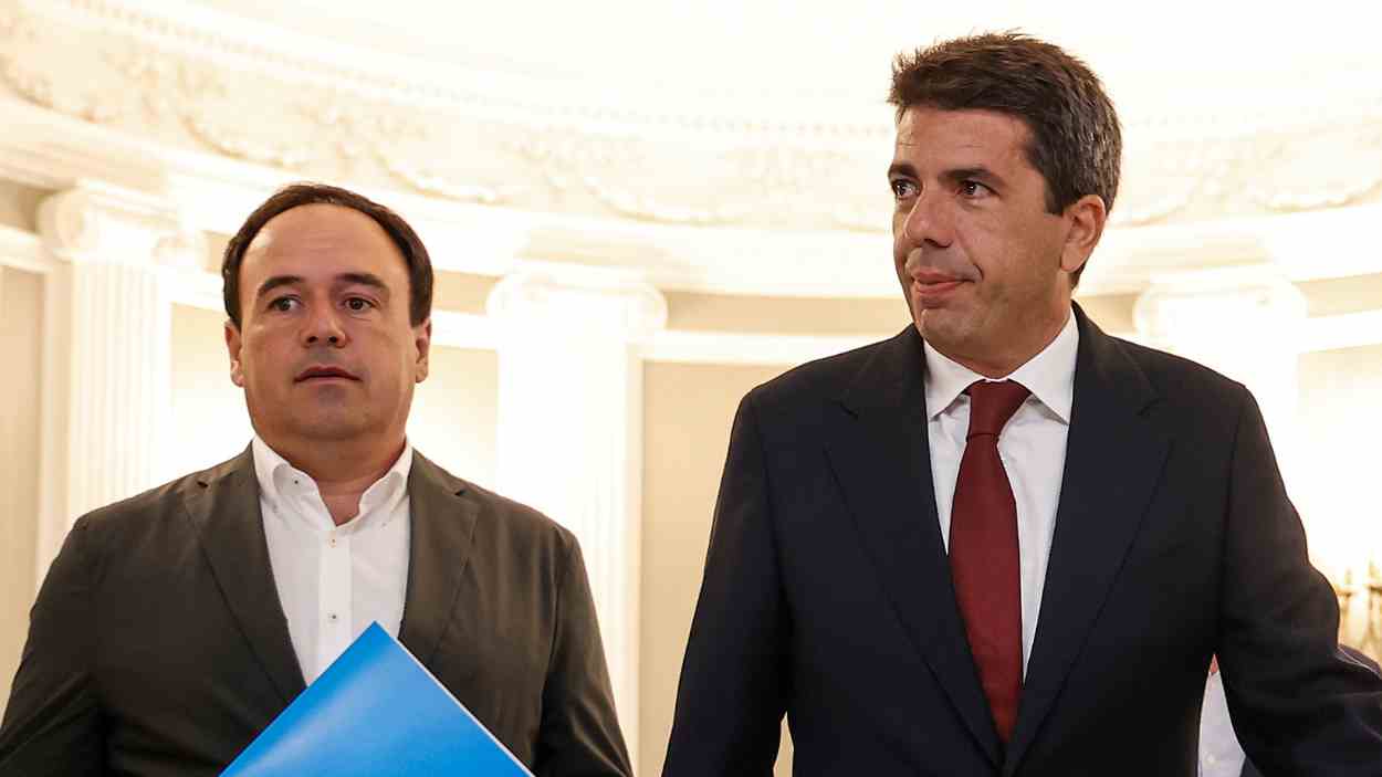 Juan Francisco Pérez Llorca y Carlos Mazón en una imagen de archivo. EP