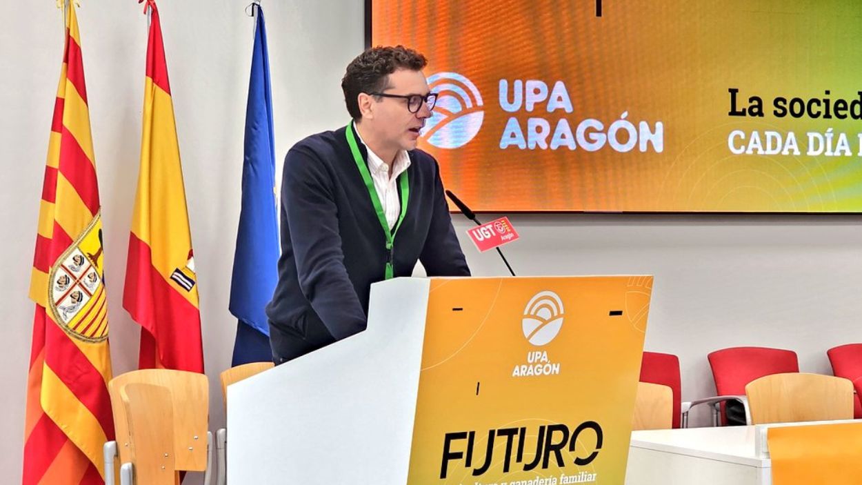 Jesús Cózar Pérez, secretario general de UPA Andalucía, en un encuentro de UPA Aragón