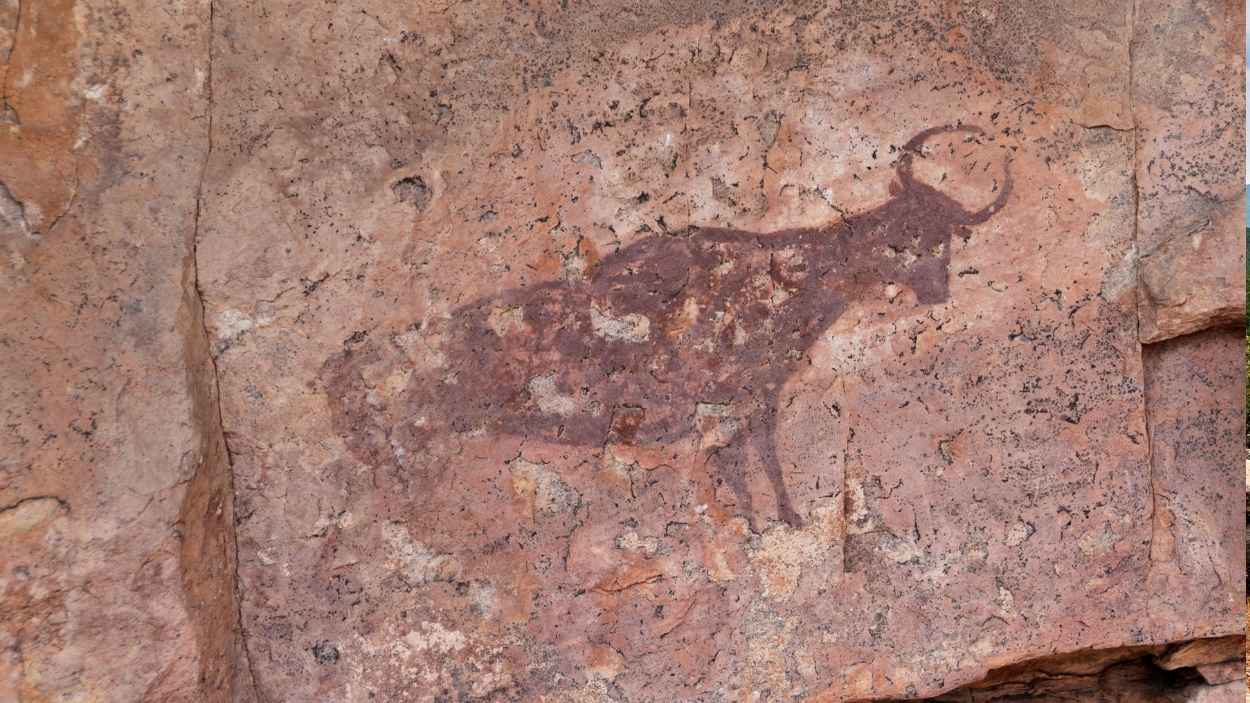 Pinturas rupestres en Villar del Humo, Cuenca.