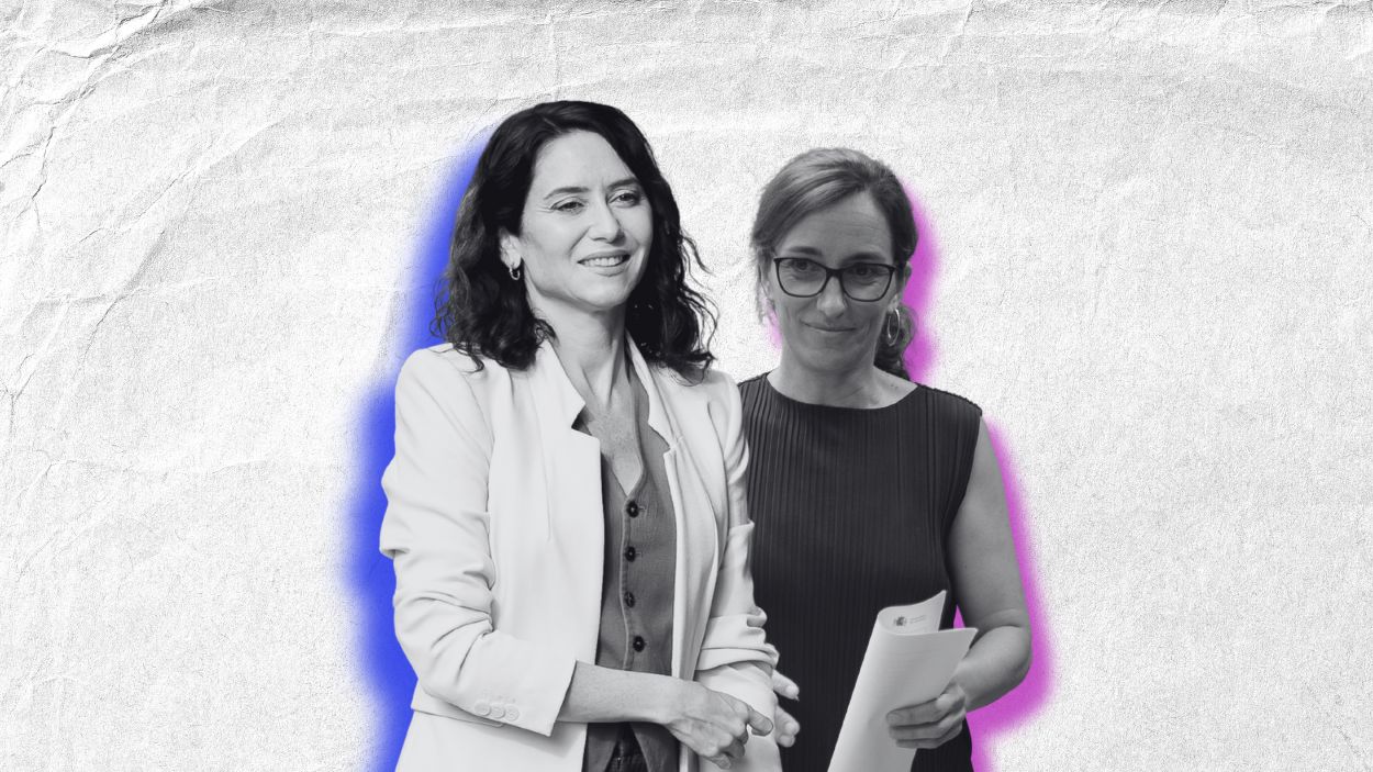 Fotomontaje de Isabel Díaz Ayuso y Mónica García. Elaboración propia: M. A.