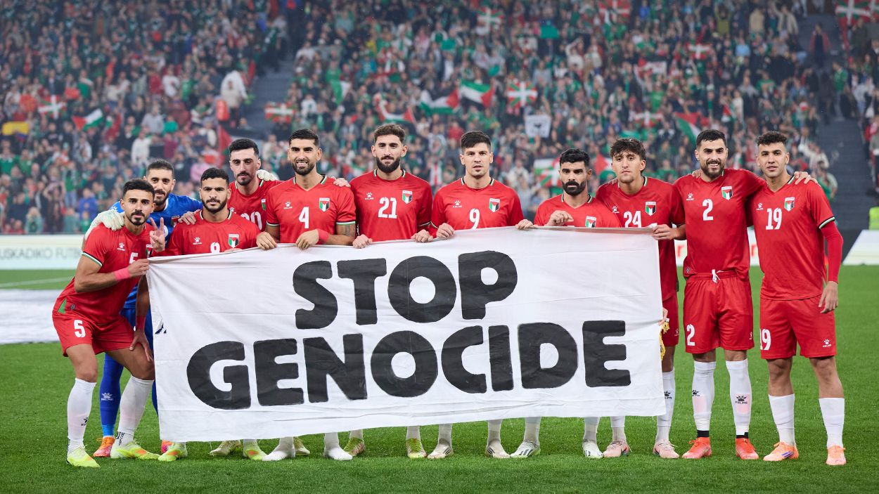 El conjunto palestino en San Mamés. EP.