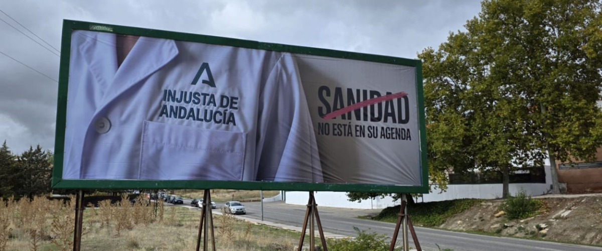 Vallas contra la gestión de la Sanidad Pública en Andalucía en Úbeda (Jaén)