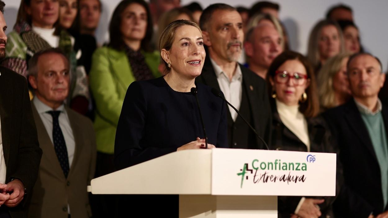 María Guardiola presenta su candidatura para la reelección como presidenta de la Junta de Extremadura. EP/Archivo.