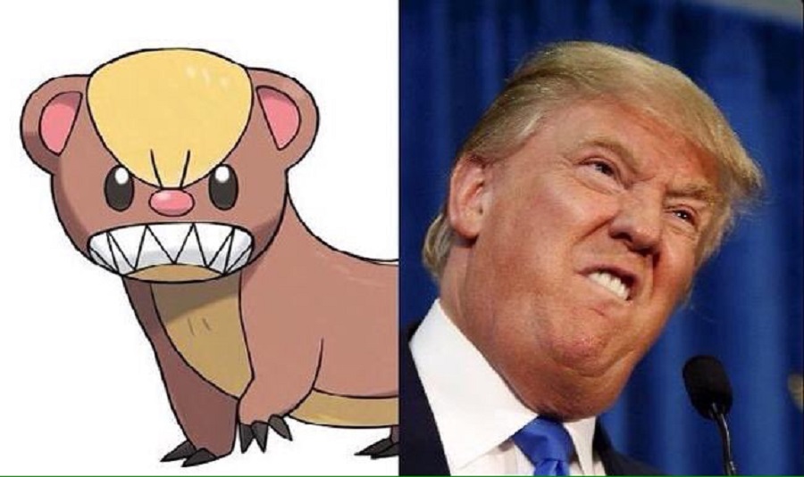Montaje de una fotografía de Donald Trump y un pokémon