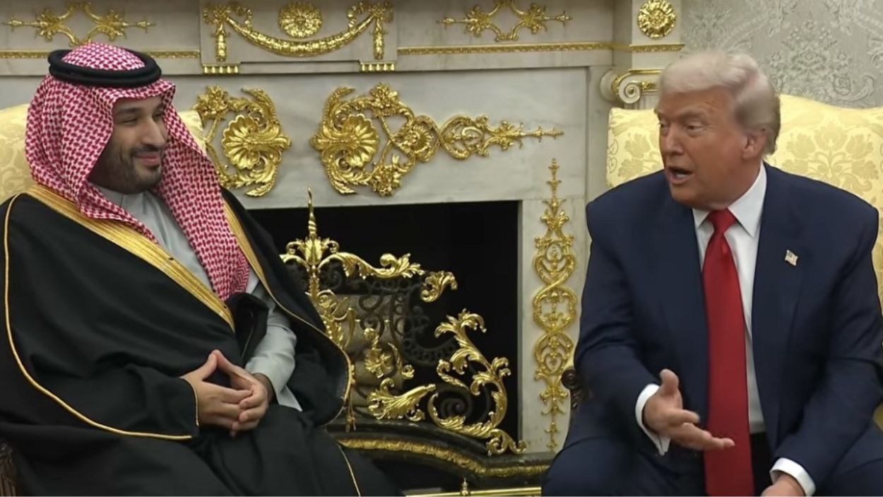 El presidente de Estados Unidos, Donald Trump, recibe en la Casa Blanca al príncipe heredero de Arabia Saudí, Mohamed bin Salmán. EP.