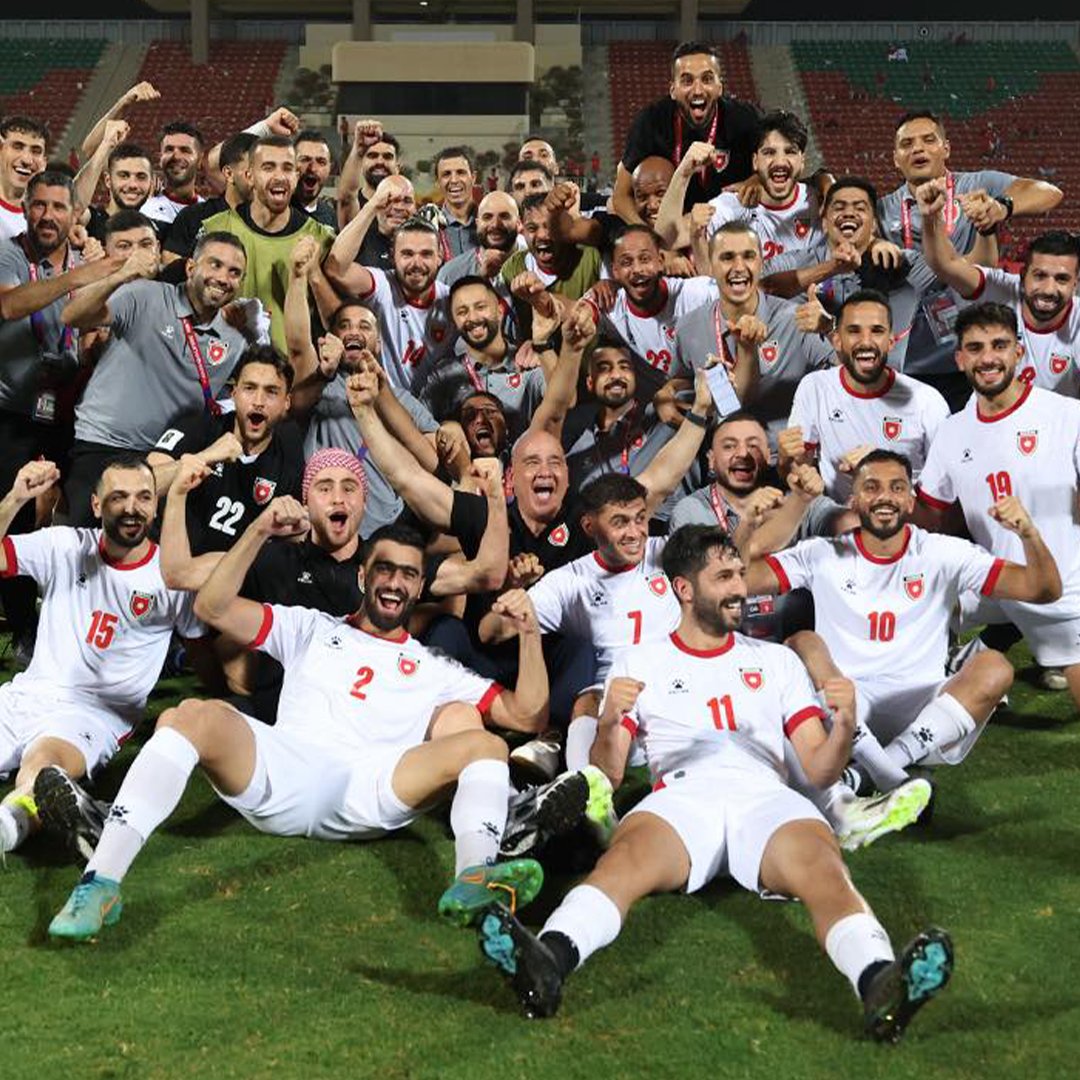 Selección de Jordania celebrando el pase al Mundial