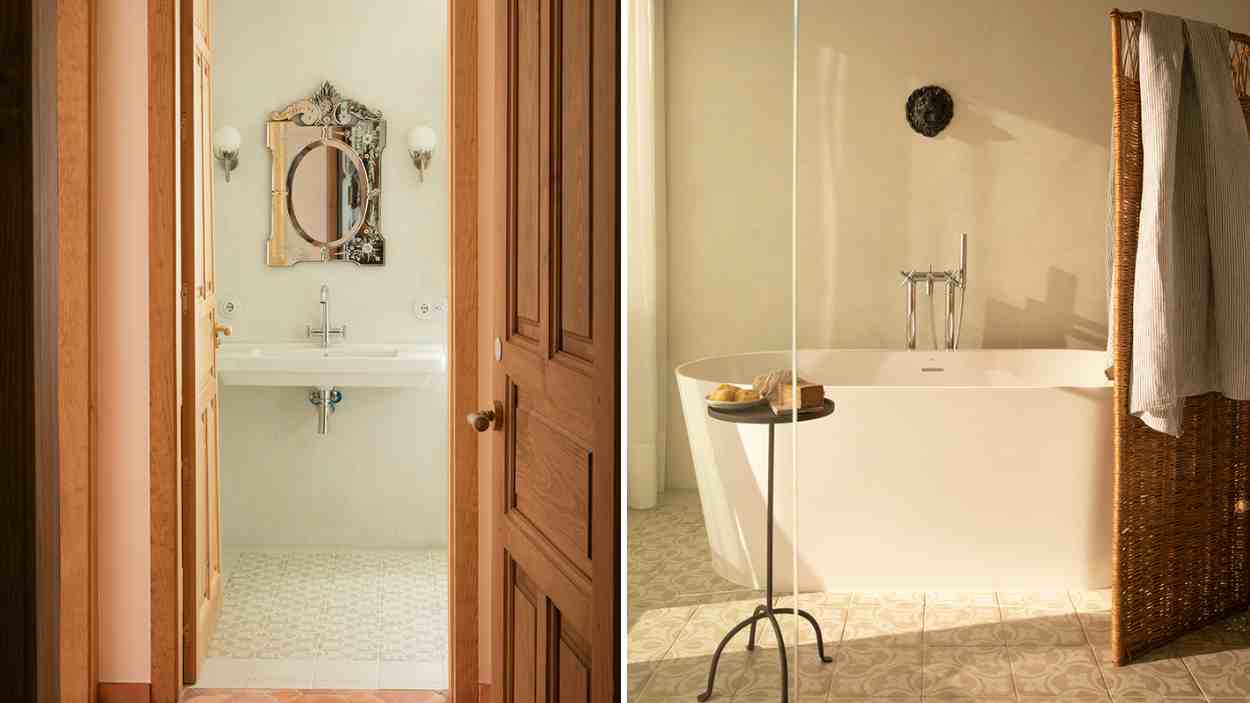 Cuarto de baño y bañera Casa Pizarro Hotel