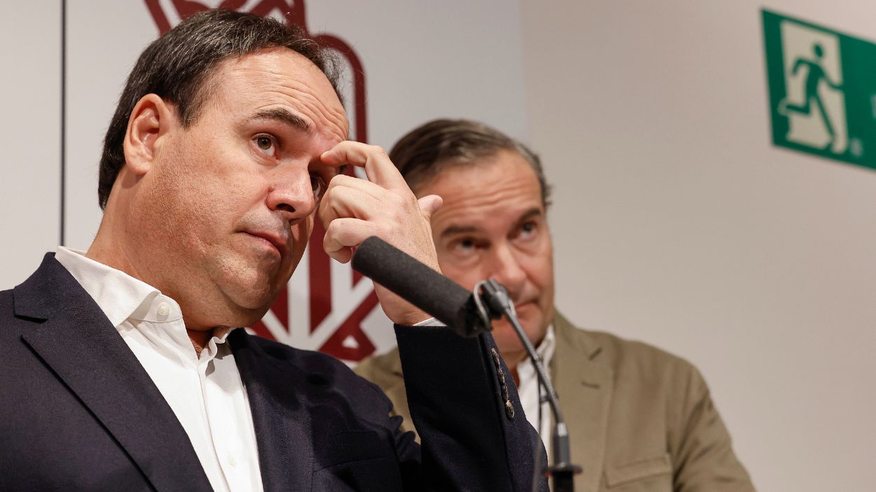 Juan Francisco Pérez Llorca durante la presentación de su candidatura a ser investido presidente de la Comunidad Valenciana en Les Corts