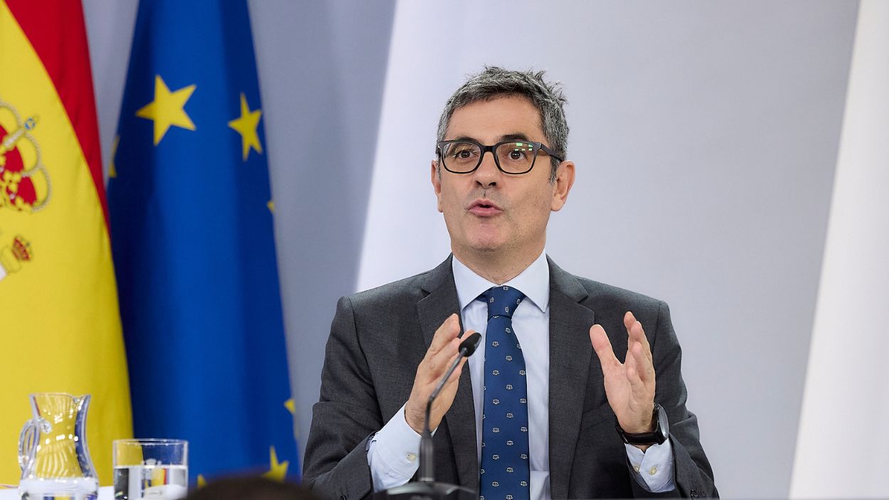 El ministro de Presidencia, Justicia y Relaciones con las Cortes, Félix Bolaños, en Moncloa. EP.