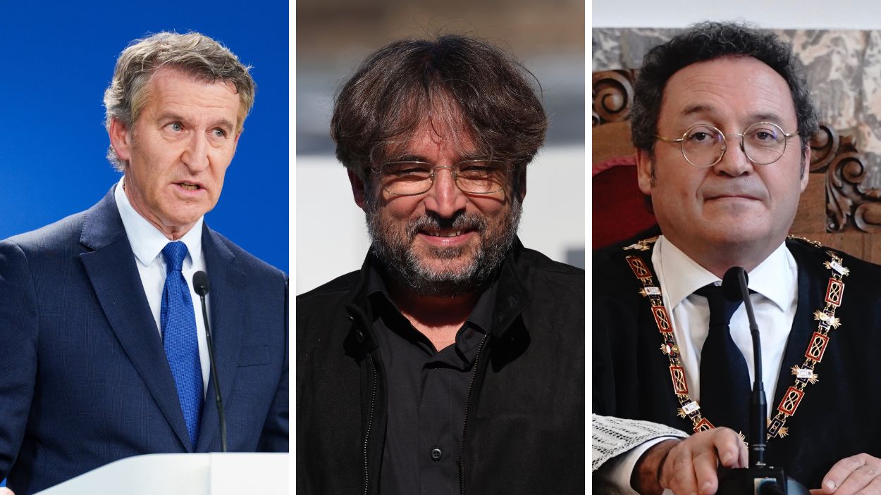  Alberto Núñez Feijóo, Jordi Évole y Álvaro García Ortiz. EP.