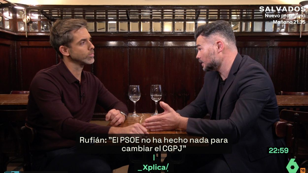 El líder de Esquerra Republicana, Gabriel Rufián.  laSexta Xplica.