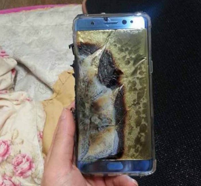 Modelo de Galxy Note 7 quemado