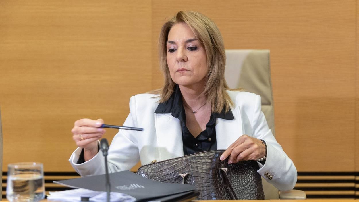 La vicepresidenta del Consell i Consellera de Servicios Sociales, Igualdad y Vivienda de la Generalitat Valenciana, Susana Camarero Benítez, comparece en la comisión de investigación sobre la DANA. EP.