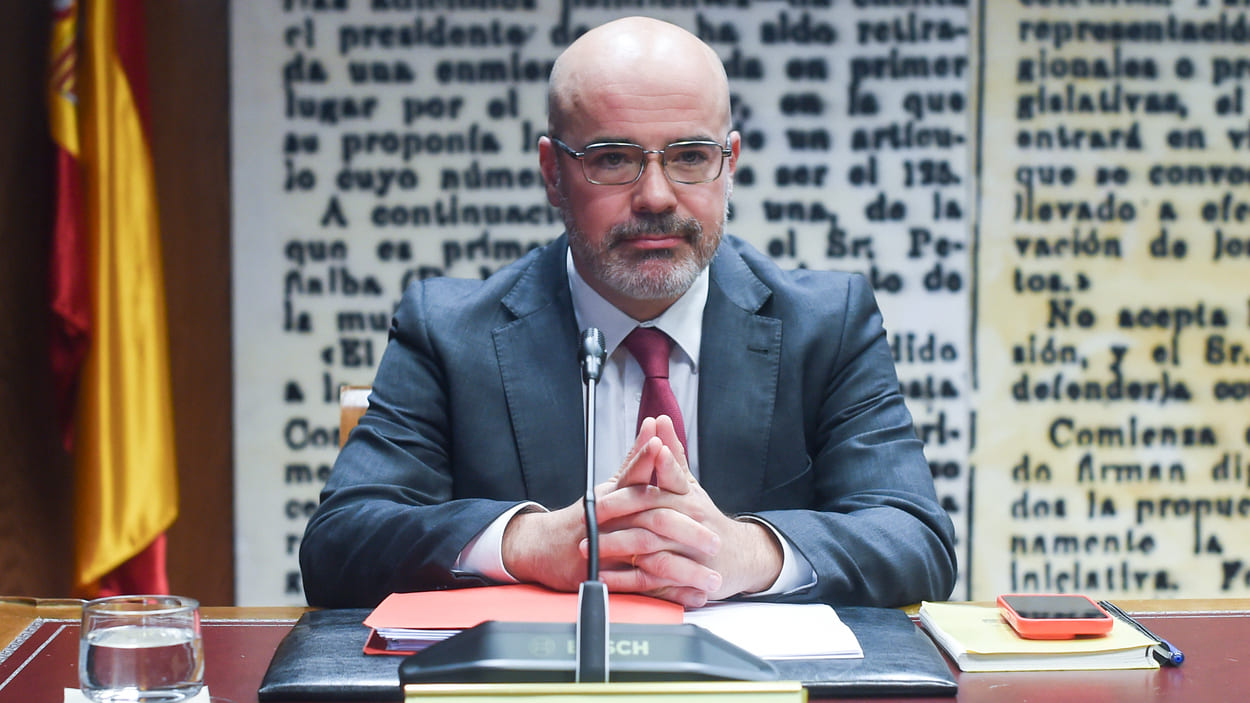 El delegado del Gobierno en la Comunidad de Madrid, Francisco Martín, comparece ante la Comisión de Investigación sobre el ‘caso Koldo’ en el Senado. EP.