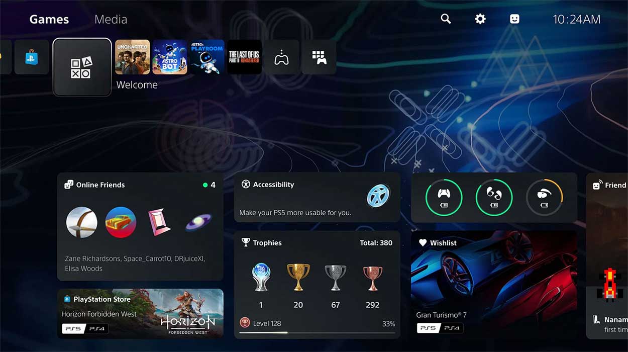 Centro de bienvenida de PS5