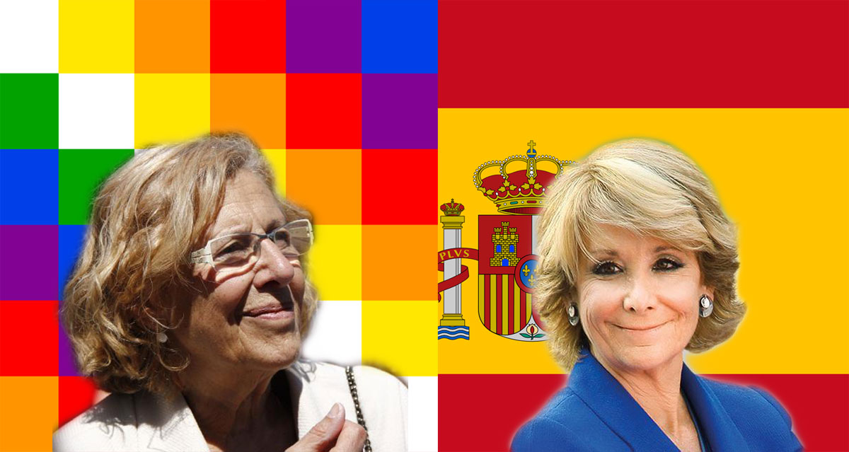 Guerra de banderas entre Carmena y Aguirre